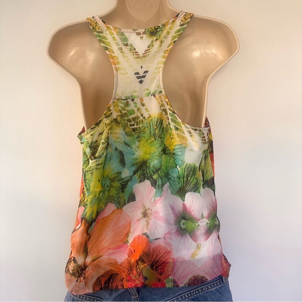 Anthropologie KAS New York Women’s Pink Green Floral Button Tank Top Size Small - Picture 2 of 9